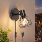Unyqoos® Lampe murale élégante Noir avec interrupteur et orientation lumineuse réglable pour usage intérieur