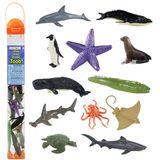 Set Safari Ltd Set van 12 miniatuurfiguren uit de oceaan, Toobs collectie, miniatuurfiguren van ecosysteem, niet giftig en BPA-vrij, geschikt voor kinderen vanaf 3 jaar