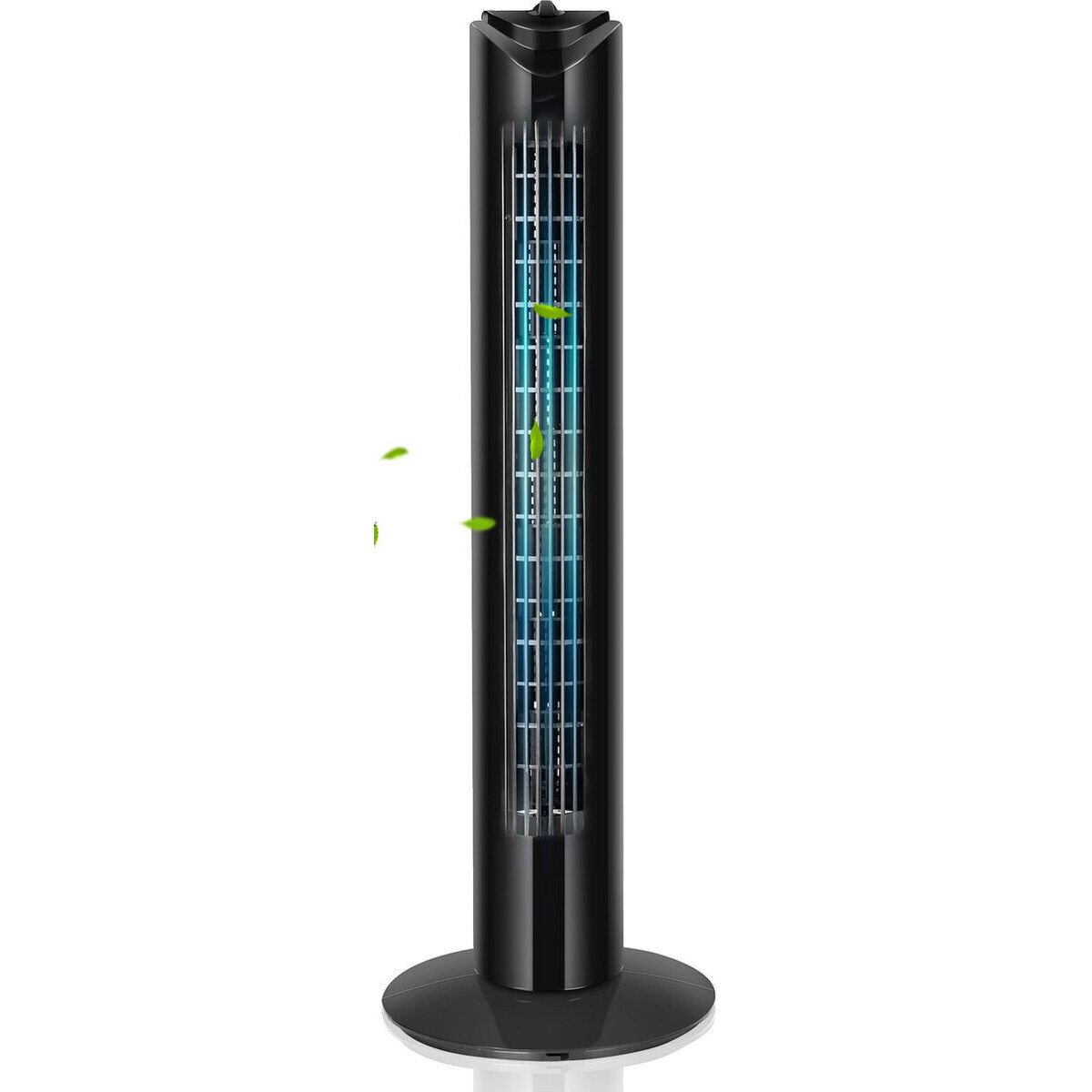 BES LED Ventilator - Aigi Bensy - 45W - Torenventilator - Timer - Staand - Rond - Zwart - Kunststof