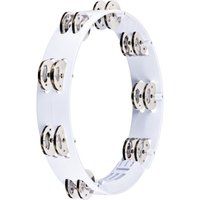 Meinl Percussie Headliner Tamboerijn, handheld cirkelvorm met synthetisch frame - NIET gemaakt in China - Dubbele rij Jingles, 2 jaar garantie (HTT10WH)
