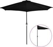 vidaXL Balkonparasol half met aluminium paal 270x144x222 cm zwart