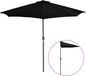 vidaXL Balkonparasol half met aluminium paal 270x144x222 cm zwart