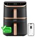COSORI Friteuse zonder olie COSORI Turbo Tower Pro Smart, 10,8 liter capaciteit, 2 manden, 2630W, 7 programma's, zwart