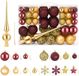 vidaXL Kerstballenset - 111 stuks - Goud en wijnrood - 6 cm