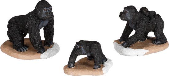 Luville Gorilla family 3 stuks - Polyresin - 5.5 cm