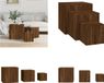vidaXL Bijzettafels 3 stuks Bewerkt Hout Bruin Eikenkleur