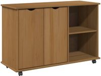 vidaXL Rollende kast Honingbruin 100 x 39 x 65,5 cm Massief vurenhout