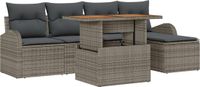 vidaXL Tuinbank Set 4 Zitplekken Grijs Polyrattan