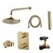 Boss & Wessing Inbouw Regendouche Set 12 Cemal Rechthoek Muuruitloop Geborsteld Messing Goud