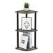 Furinno Compact hoekrek met 3 niveaus, hout, Frans eiken grijs/zwart, 29,46 x 29,46 x 75,18 cm