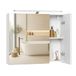 VASAGLE Kailyn Collection BBK139WB01 Armoire de salle de bain avec 3 portes miroir et éclairage, étagères réglables, style moderne, 15 x 70 x 60 cm, blanc nuage