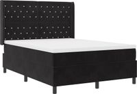 vidaXL Boxspringbed met matras, zwart, 140 x 200 cm, fluweel
