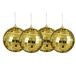 House of Seasons boules de Noël boule disco - 4x - or - 10 cm - mousse - boule miroir