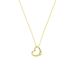 Lucardi Dames Ketting met hanger open hart rose - 9 karaat - Ketting - Cadeau - 46 cm - Geelgoud