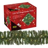 Idena 31814 Led-Dennenslinger, 100 Leds, Ca. 25 cm x 5 m, Warmwit, Groen