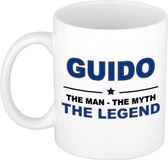 Bellatio Decorations naam cadeau mok - Guido - man myth legend - koffiemok - 300 ml - collega - vaderdag