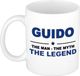 Bellatio Decorations naam cadeau mok - Guido - man myth legend - koffiemok - 300 ml - collega - vaderdag