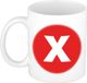 Bellatio Decorations Shoppartners Bv Koffie mok met de letter X - beker - rood - 300 ml