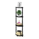 Furinno Hoekplank met 4 niveaus, hout, espresso, 29,46 x 29,46 x 110,49 cm