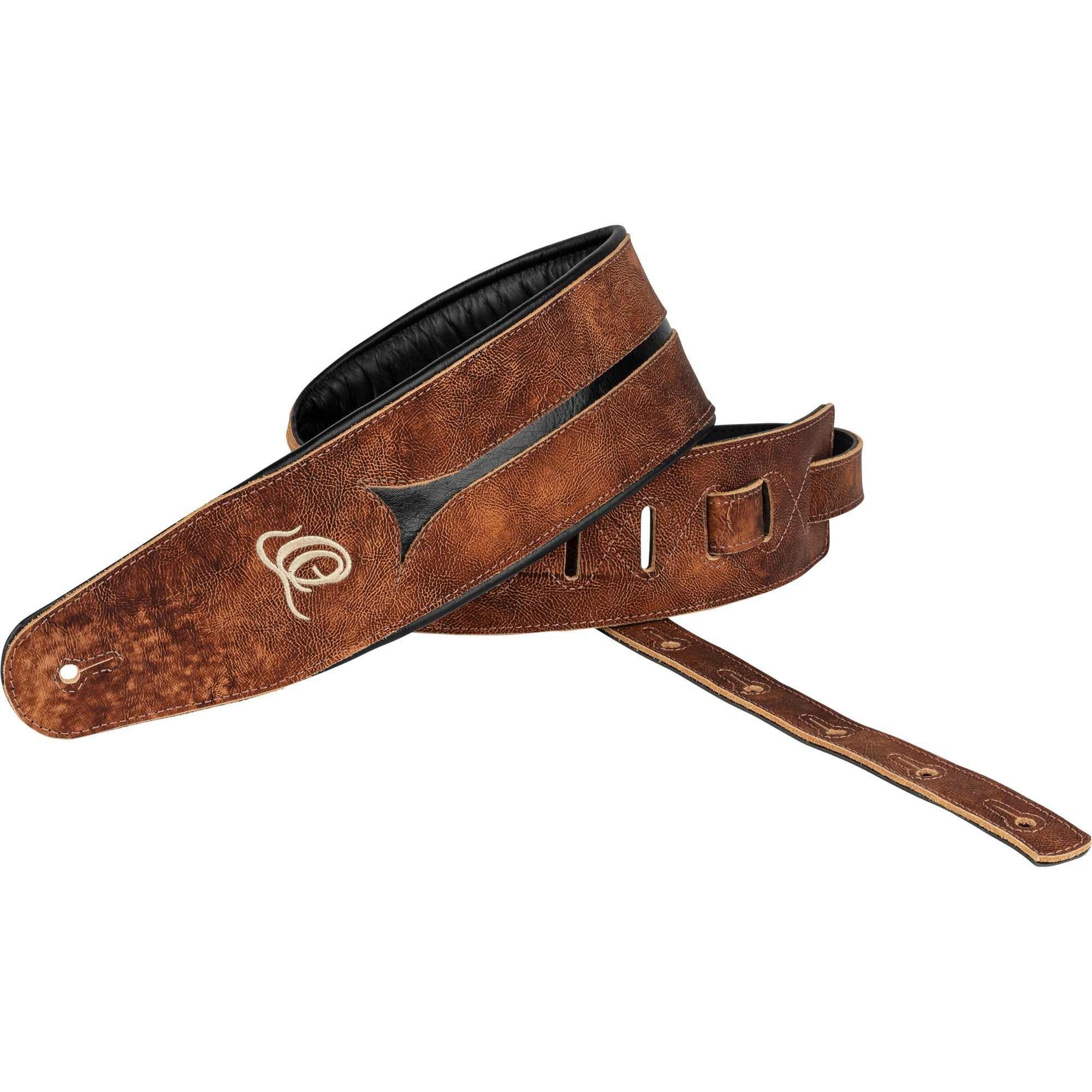 Ortega OSBS-1 Genuine Leather Strap - Chestnut Tree - Gitaarband