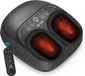 oCreon Shiatsu voetmassageapparaat met warmtefunctie, elektrisch voetmassageapparaat, 3D-knedelingstechnologie, luchtdruk, 3 intensiteitsniveaus voor vermoeide spieren en voetzolen, zwart