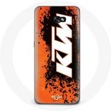 Maniacase Hoesje voor Samsung Galaxy A8 2016 KTM Logo wit oranje achtergrond