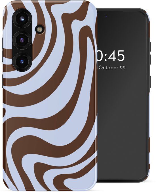 Selencia Hoesje - Geschikt voor Samsung Galaxy S25 - Backcover met Magnetische Ring - Dream Swirl Chocolate