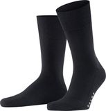 FALKE Airport Plus eenkleurig wol katoen sokken heren zwart - maat 47-48