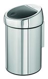 Brabantia Touch Bin Prullenbak, Kunststof Binnenemmer, Brilliant Steel, 3 Liter