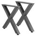 Pieds de table en acier, forme X, 75x79 cm, 2 pièces, noir, capacité de charge jusqu'à 1000 kg