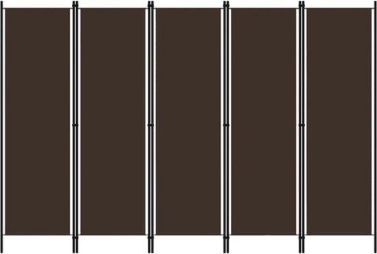 vidaXL Kamerscherm - 5 panelen - 250x180 cm - Bruin