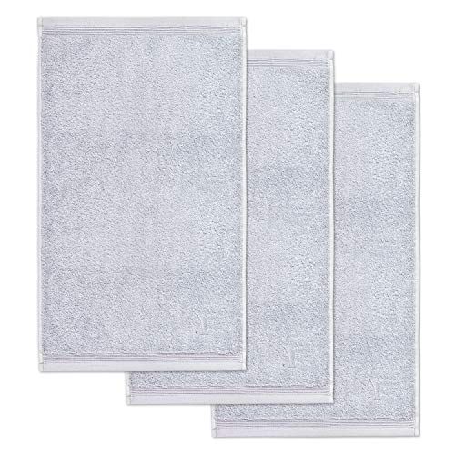 Möve Superwuschel gastendoekje 30 x 50 cm zilver set van 3