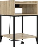 vidaXL Nachtkastje Sonoma Eiken 40 x 40 x 61 cm Bewerkt hout