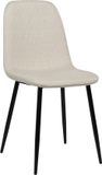CLP Giverny Eetkamerstoel - Zonder armleuning - Metaal frame - creme Stof