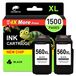 Canon Cartouches d'encre 560 XL pour Canon PG-560XL, 2-pack, noir