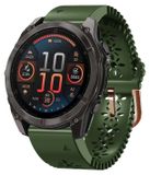 Wigento Garmin Fenix 8 AMOLED 43mm: Topontwerp, ademend 20mm siliconen band, donkergroen