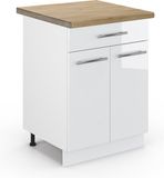 Vicco Fame-Line Keukenonderkast – 60 cm met lade, WB Eik Wit Hoogglans