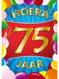 Bellatio Decorations Verjaardag deurposter - 75 jaar - multi - 59 x 84 cm