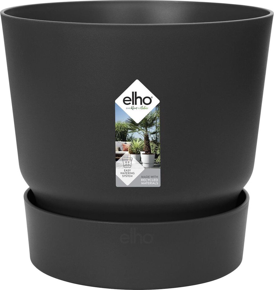 elho Greenville Rond 18 - Bloempot - Ø 18,3 x H 17,4 cm - Zwart