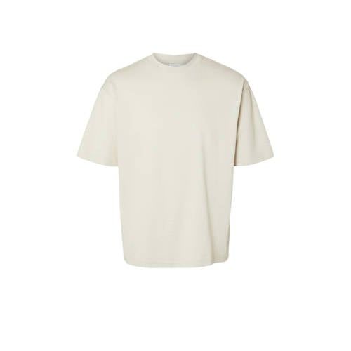 SELECTED HOMME T-shirt SLHLOOSEOSCAR beige