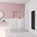 Aica Sanitair Douche - 100x200cm + Pivotant profil d'angle + Barre stabilisatrice - 8mm NANO EasyClean - Chrome