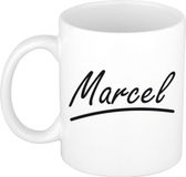 Bellatio Decorations Marcel Naam koffiemok - beker - met sierlijke letters - wit