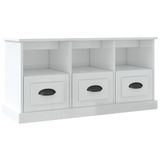 vidaXL TV-meubel 100x35x50 cm bewerkt hout hoogglans wit