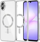 Techsuit Hoesje geschikt voor Samsung Galaxy A07 4G - Luxury Crystal Back Cover - Geschikt voor MagSafe - Transparant/Zilver