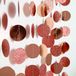 Glitter Rose Gold Circle Dots Garland Party Decoration Paper Polka Dots Hanging Streamer String Bunting Banner Background Decor