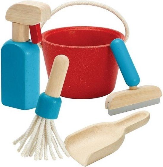Derma PlanToys Houten Speelgoed Schoonmaakset
