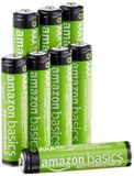 Amazon Basics 8 stuks oplaadbare AAA NiMH-batterijen, 800 mAh, 1000x op te laden, voorgeladen