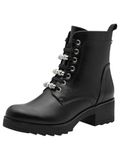 Marco Tozzi Dames Enkellaarsje 2-25203-47 Zwart Synthetisch Blokhak Ritssluiting/Veters