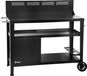 BBQ-Toro chariot de grill, 125 x 57 x 104 cm, noir, table de grill avec pare-vent, chariot de grill d'extérieur