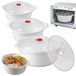 Omgoods - Set van 3 Boîtes de Rangement pour Micro-ondes avec Couvercle, 3 Litres